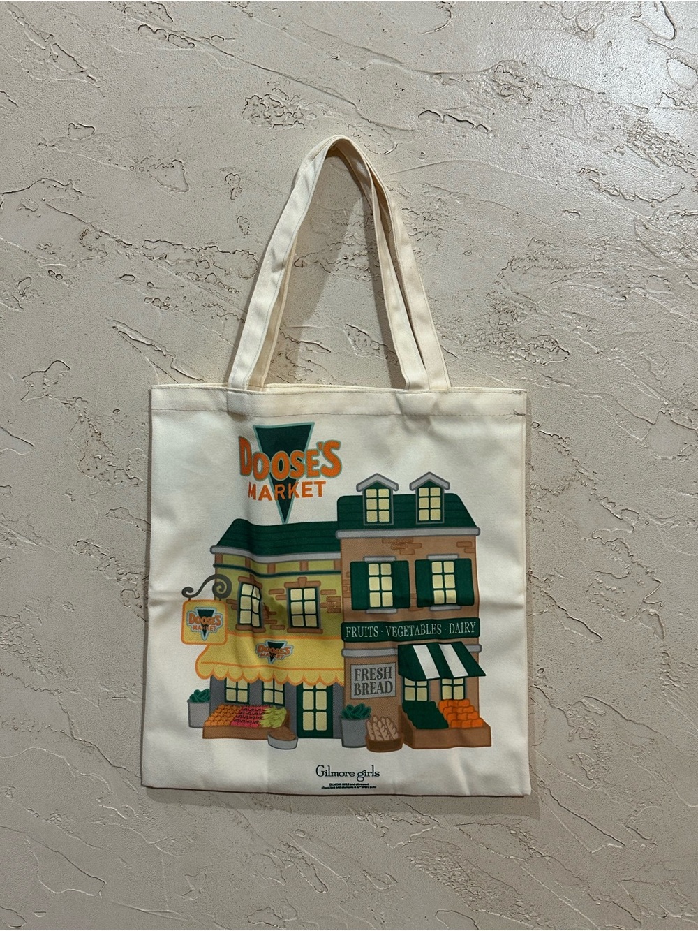 Gilmore Girls Doose's Market Cream Canvas Tote Bag 13”x15.5” NEW
